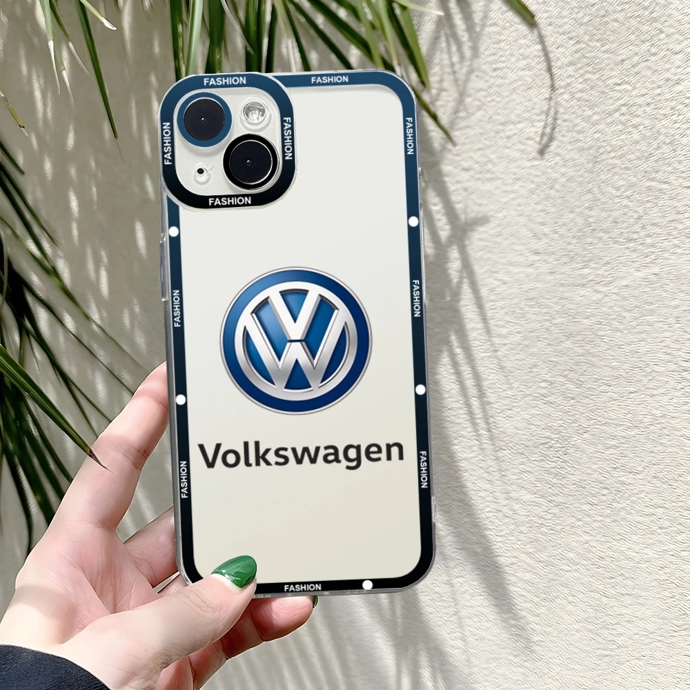 VolkswagenESS Car LOGO Mouse Pad Transparent for iPhone 15 15ProMax 13 14 12 11 Pro Max Mini Angel Eyes Soft Cover