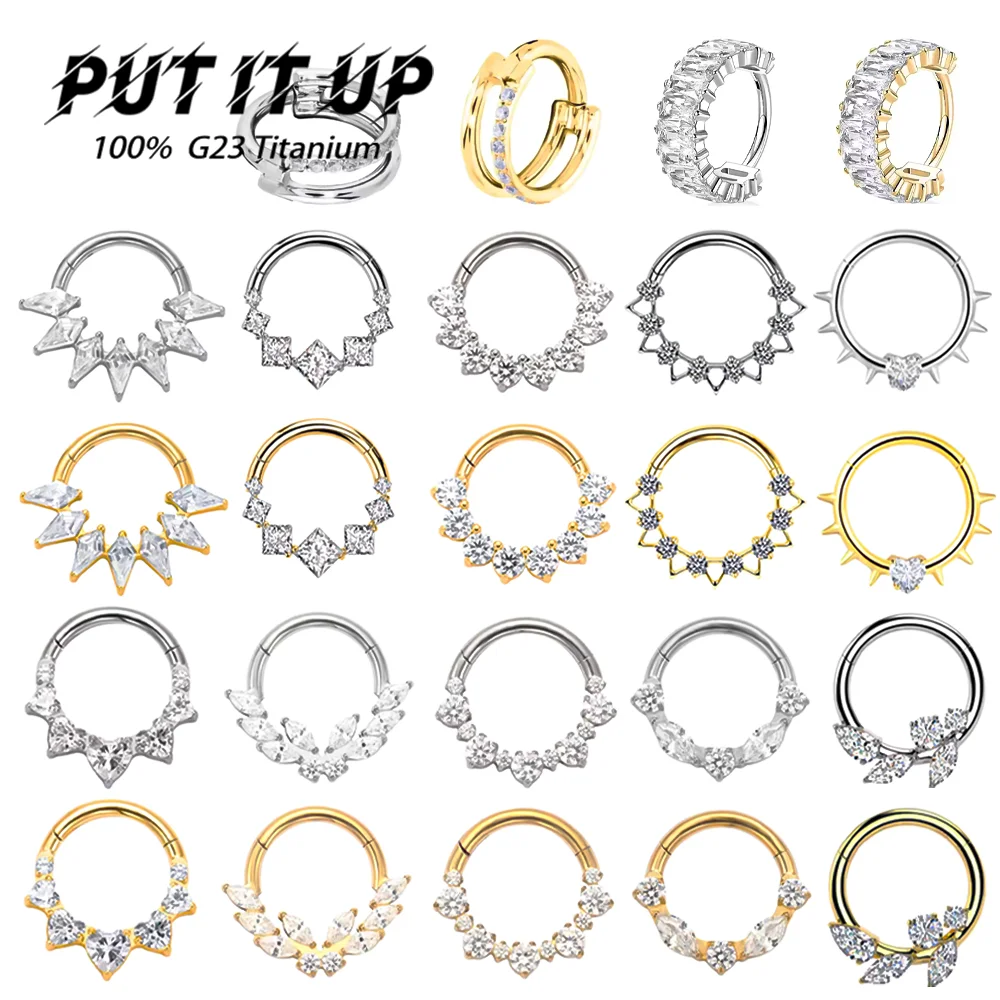 

F136 Titanium Alloy High-Quality Luxury Hinged Earring Fashionable and Elegant Style Nasal Septum Ring Body Piercing Jewellery