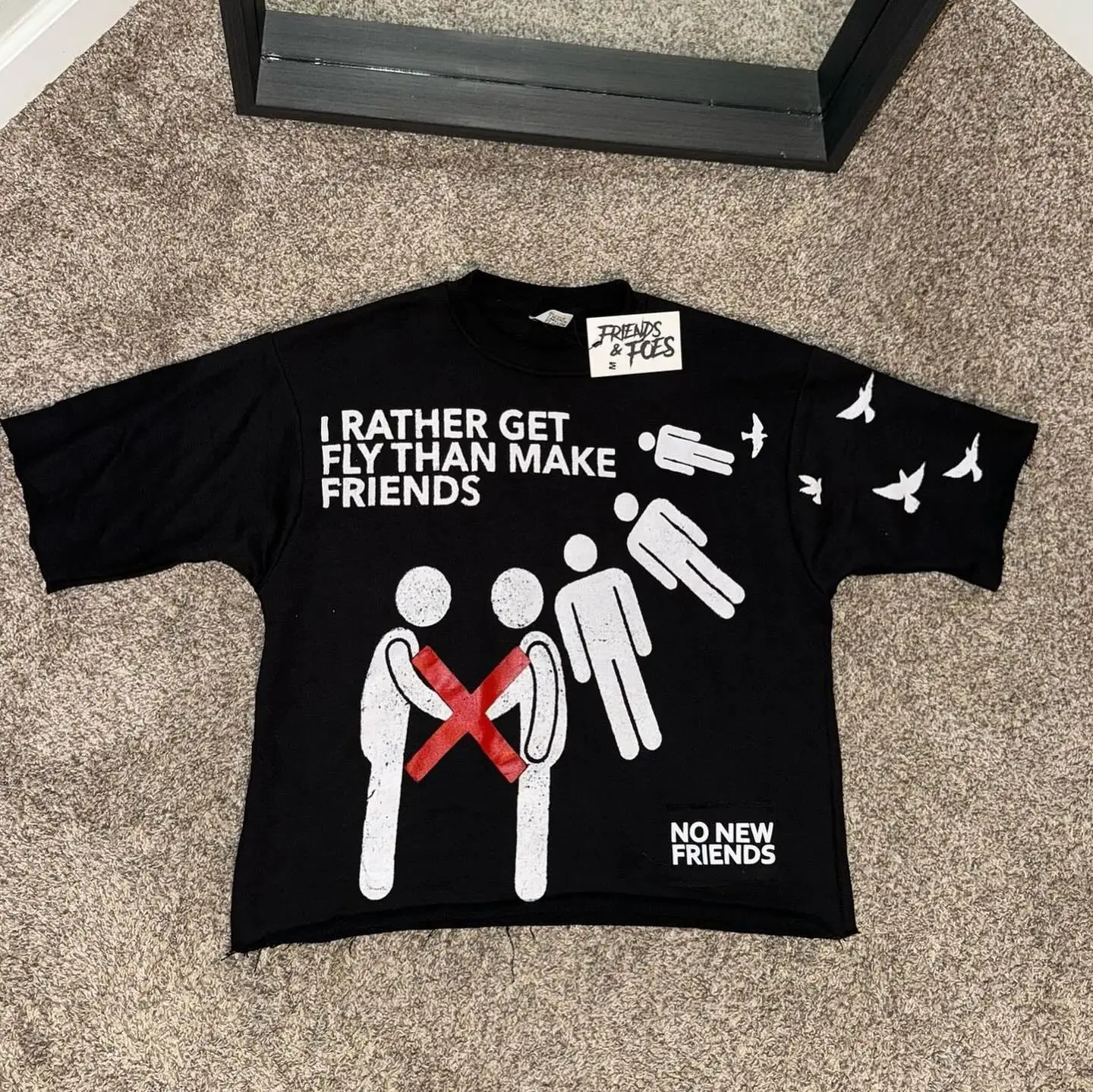 Harajuku Friends and Foes Print Graphic t shirts Vintage Oversized Y2k Tops Goth T shirt 2024 Pro Choice Sweatshirt Men Clothing