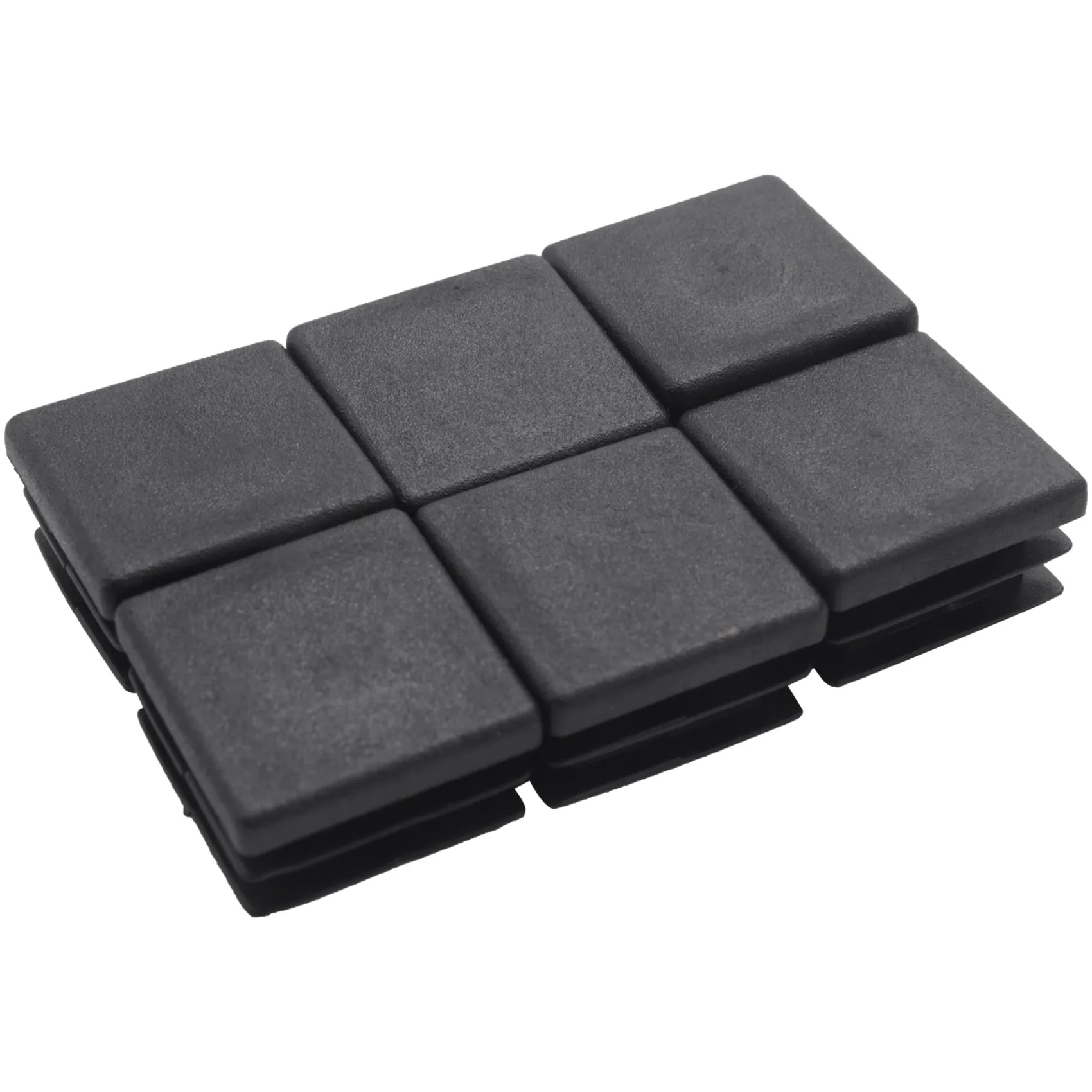 100 peças de tubo quadrado de plástico insere tampas de cobertura de extremidade 20mm x 20mm preto