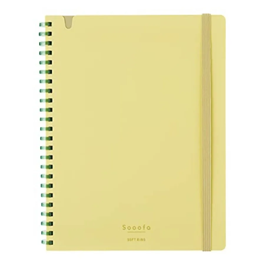 Graph Journal Notebook, Sooofa 8.3'' x 6.2'' Soft Ring Notebook for Women 4mm Grid Ruled, 80 Perforated Sheets,,Notebook for Wo
