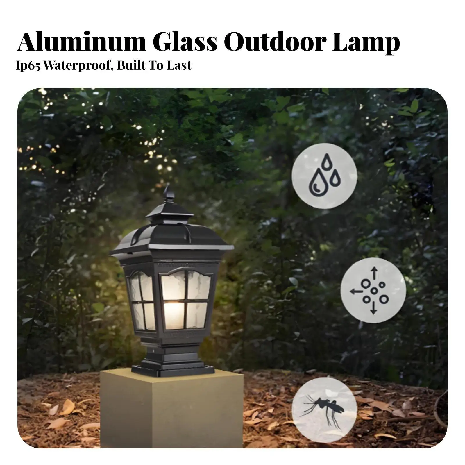 Outdoor Pillar Lamp IP55 Weatherproof Aluminum European Design Garden Light Post for Courtyard Entrance