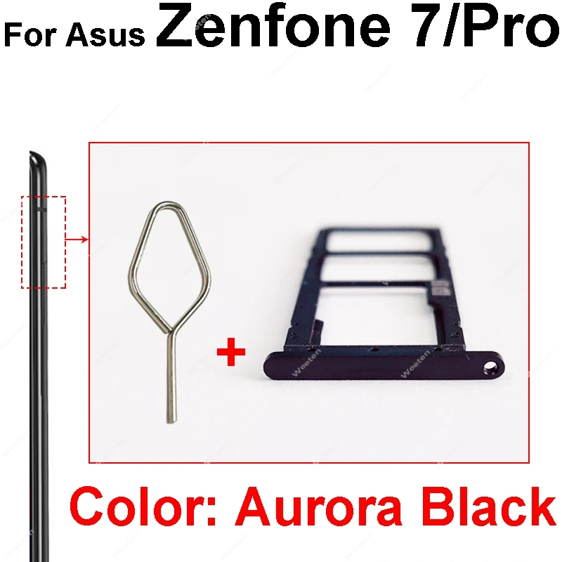 SIM Card Tray For Asus Zenfone 7 7 Pro ZS670KS ZS671KS   Card Tray Reader Adapter Sim Card Tray Slot Holder Replacement