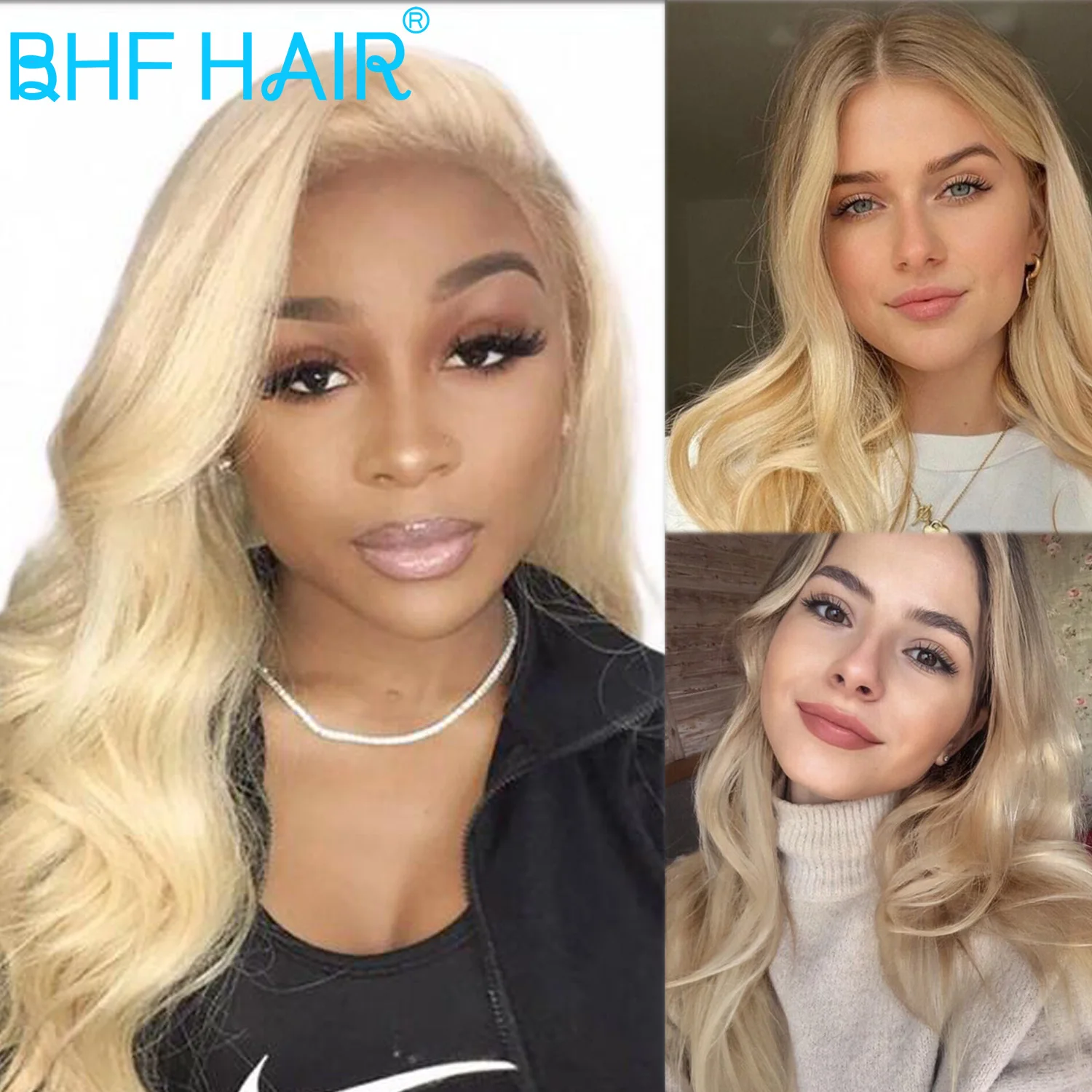 Tissage de cheveux brésiliens Body Wave, trame de cheveux humains, faisceaux de double trame, extensions de cheveux, blond ombré, naturel, 50g par pc