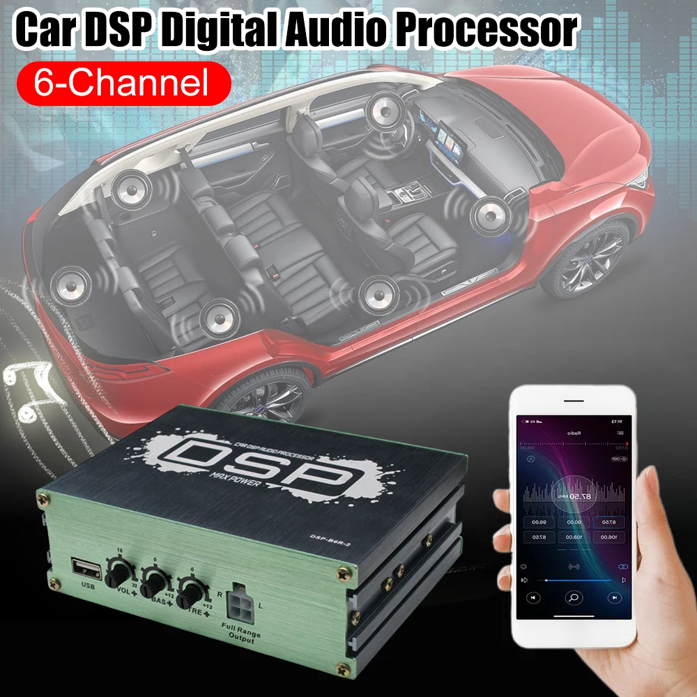 

Цифровой аудиопроцессор с поддержкой управления через приложение, DSP-эквалайзер для автомобиля, улучшение качества звука, автомобильные аксессуары