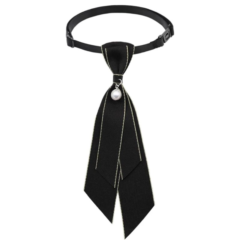 

2 шт. галстук-бабочка для женщин, регулируемый женский галстук, униформа для девочек, галстуки, предварительно завязанный женский галстук с искусственным жемчугом для школы