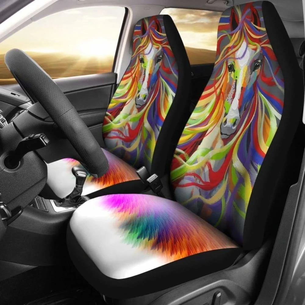 

Colorful Horse Car Seat Covers 04 170804,Pack of Front Seat Cover