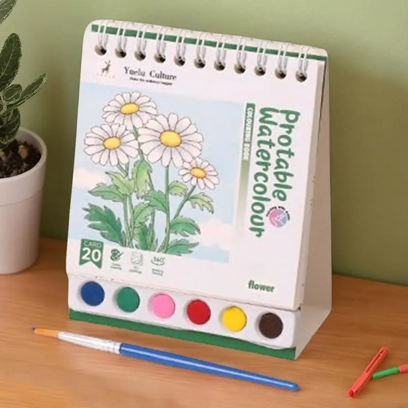 Livre de coloriage aquarelle avec stylo, Structure verticale lavable, activités d'avion pour enfants en bas âge, voyage