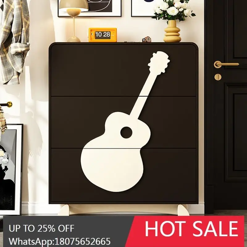 

HLZ Modern Minimalist Solid Wood Ultra-Thin Flip Shoe Cabinet for Home Entrance Creative Narrow Shoe Cabinet