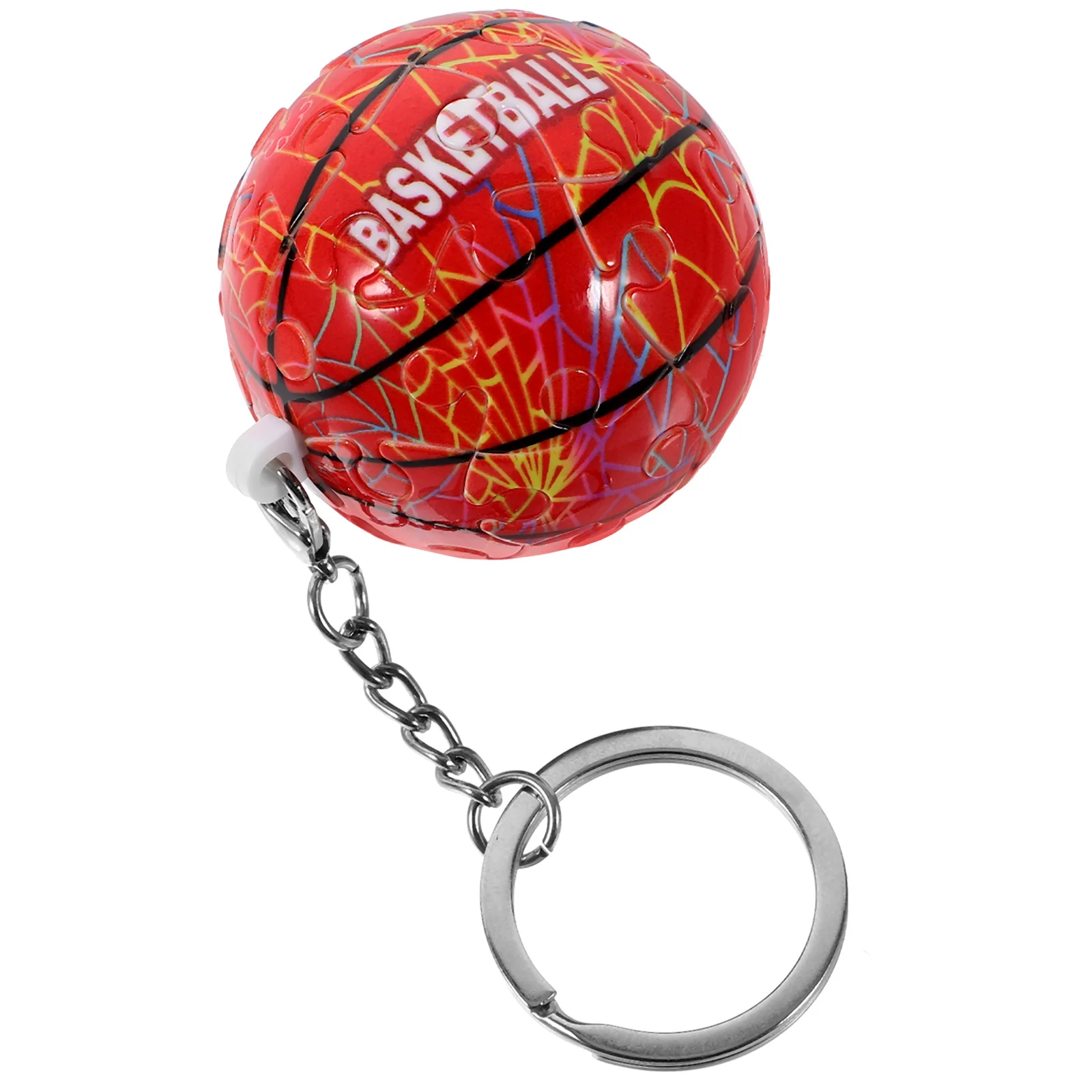 Modeling Basketball Puzzle Pendant Lovers Key Rings Plastic Sports Match Fan Keepsakes