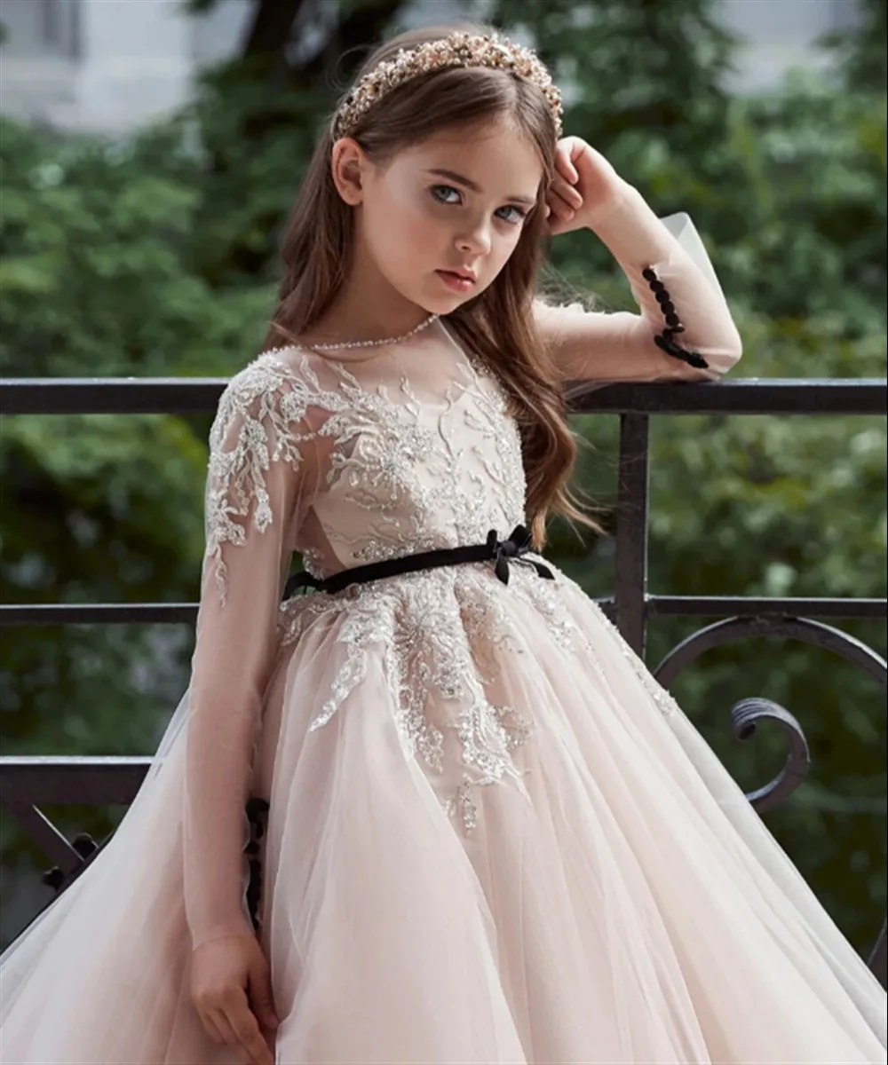 abito-da-damigella-d'onore-squisito-con-applicazioni-di-paillettes-maniche-lunghe-cintura-con-fiocco-abito-da-bambina-per-occasioni-formali-abito-da-festa-di-compleanno