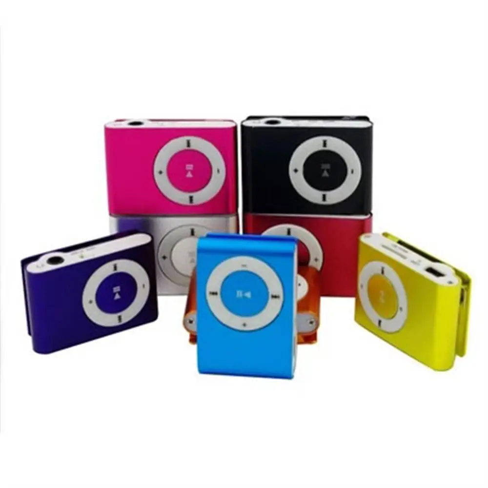 مشغل وسائط معدني صغير مقاوم للماء، مشغل MP3 مرآة وكمان، مشغل موسيقى MP3 رياضي بمشبك MP3