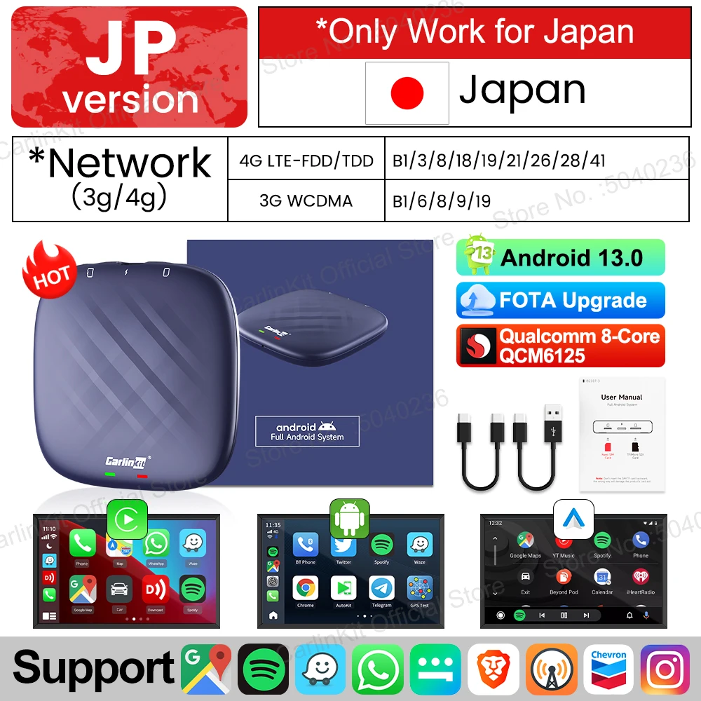 CarlinKit 8+128G CarPlay Ai Box Plus Android 13 Wireless Android