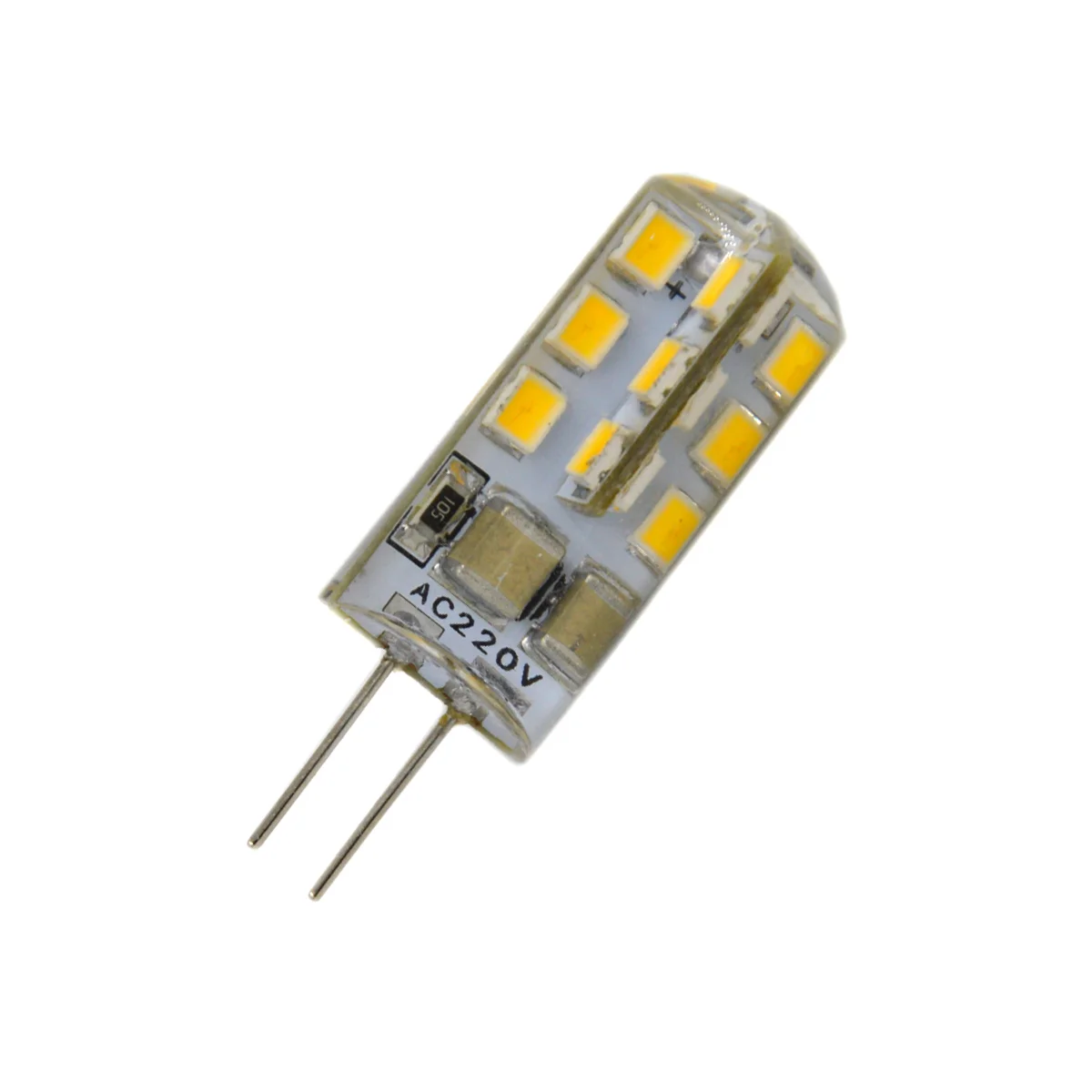 10pcs G4 AC 220V 25W 180LM 3000-3500 SMD 2835 24-LED lâmpadas luzes (branco quente) lâmpada LED G4 220V