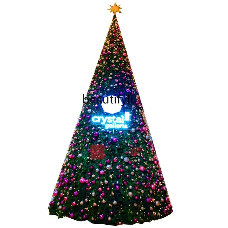 

Christmas large Christmas tree package 4-6-10 meters high-end hotel shopping mall outdoor luminous decorative tree