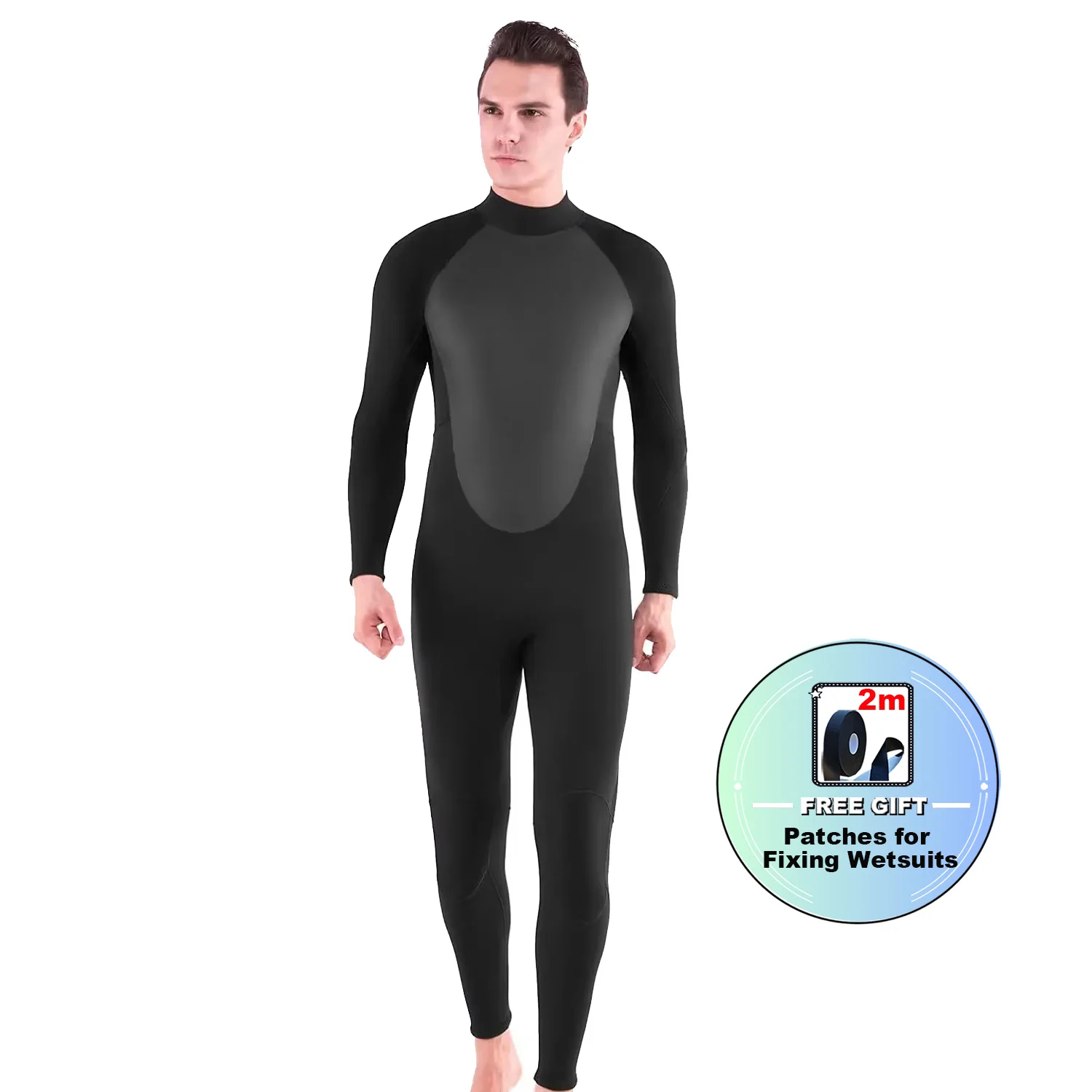 Mens Wetsuits Jumpsuit Neoprene 3mm Full Body Diving Suit One Piece Wet Suit for Cold Water Swimsuits