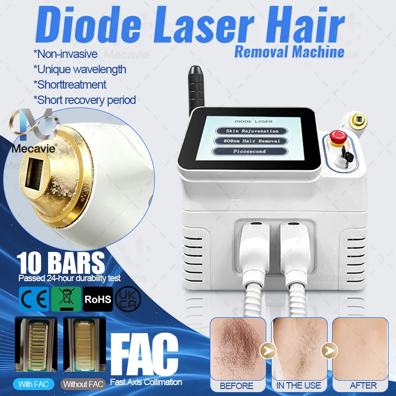 4000W High-Power 2-in-1 Picosecond Laser Hair & Tattoo Removal (755/808/940/1064nm Diode) Adopts Soprano System & Latest Techn