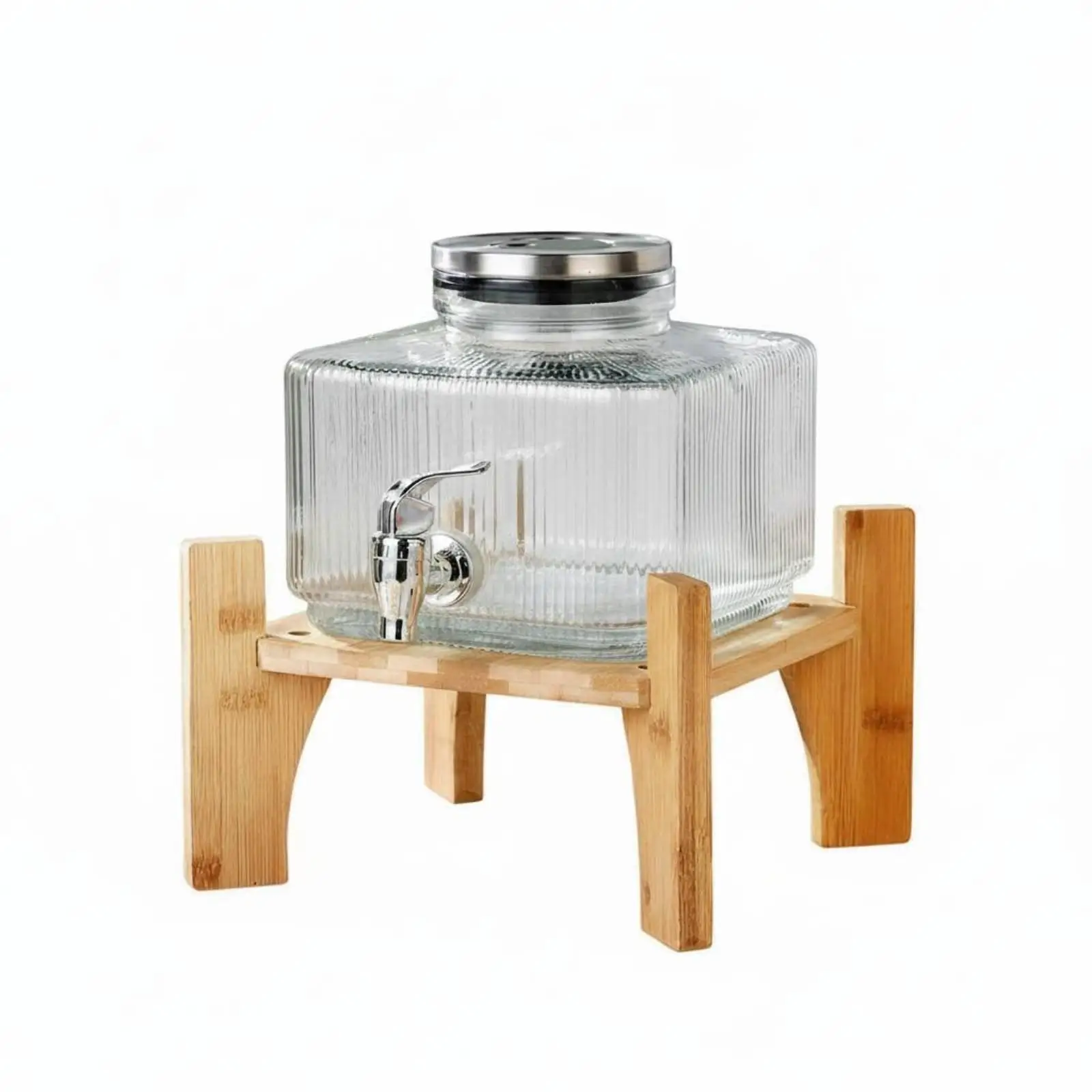 Glass Juice Dispenser with Leak Resistant Spigot Beverage Bar Container Large Capacity for Party Drinks Refrigerator