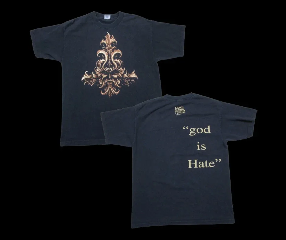 Vintage 1990s Tattoo T Shirt Paul Booth Last Rites God is Hate Slayer