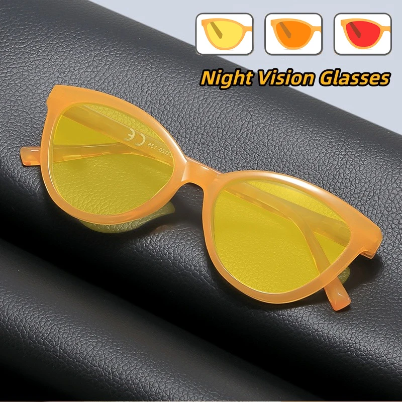 

Personalized Cat-eye Night Vision Anti-blue Light Glasses Computer Game Eye Protection Eyeglasses with Orange and Red Lenses