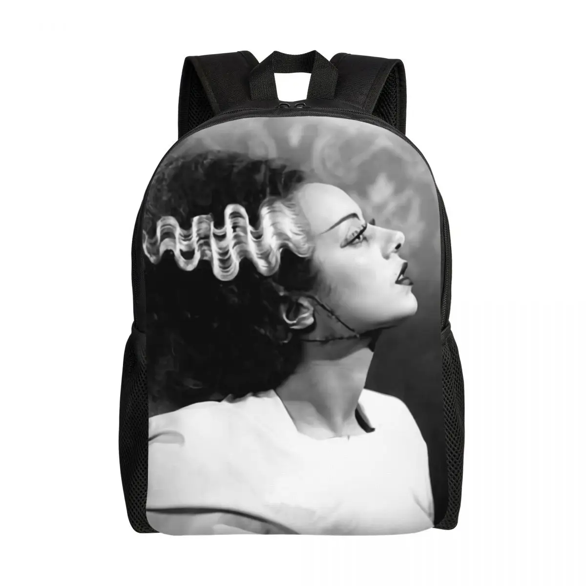 Customized Bride Of Frankenstein Travel Backpack School Laptop Bookbag Science Fiction Horror Film College Student Daypack Bags