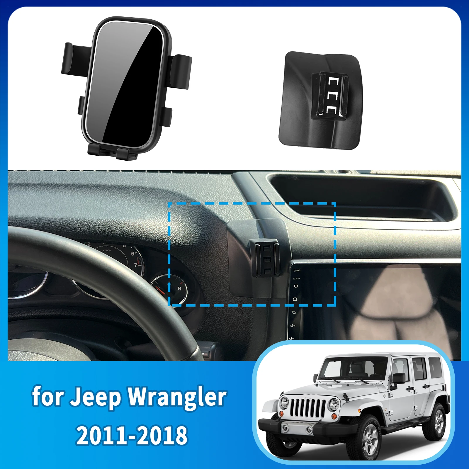 

Accessories Car Mobile Phone Holder for Jeep Wrangler 2011~2018 GPS Bracket Navigation Stand Auto