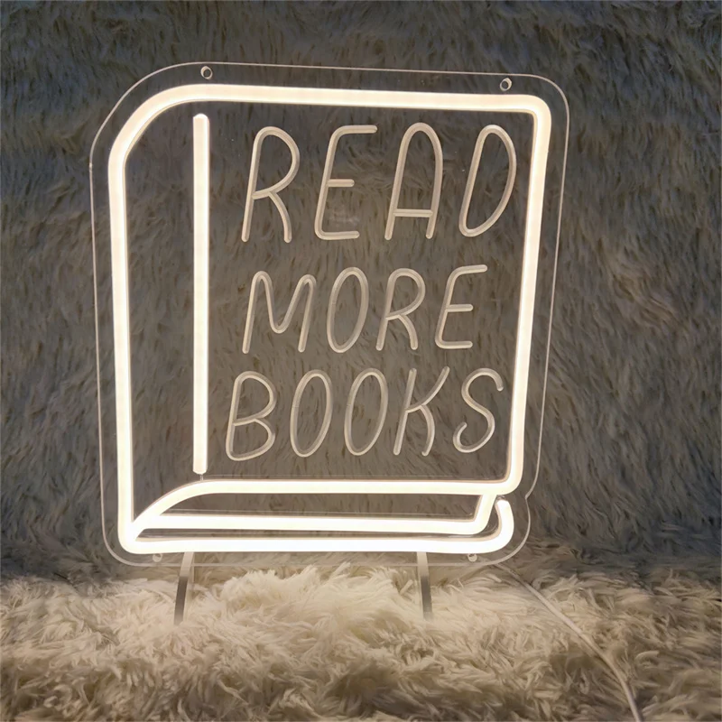 

Read More Books Neon Sign Light for Bookstores Reading Rooms Home Library Wall Decor Simple Switch Control Aesthetic Neon Signs