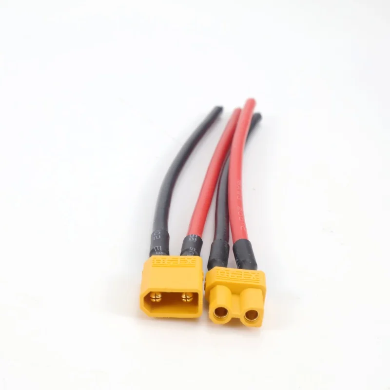 Xt30 trança plug macho e fêmea conector com 100mm 16awg cabo de fio estanhado para rc asa fixa lipo bateria fpv drone carregador