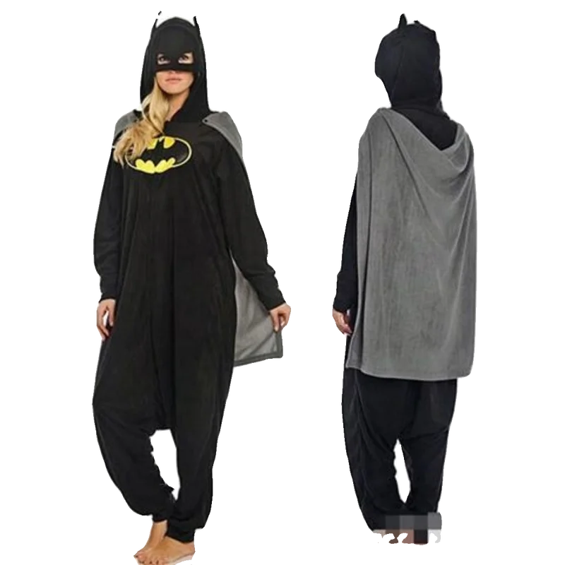 Batman Cartoon Macacão Pijama para Homens e Mulheres, Anime Cosplay, Halloween, Casal, Trajes de Festa, Presentes de Aniversário