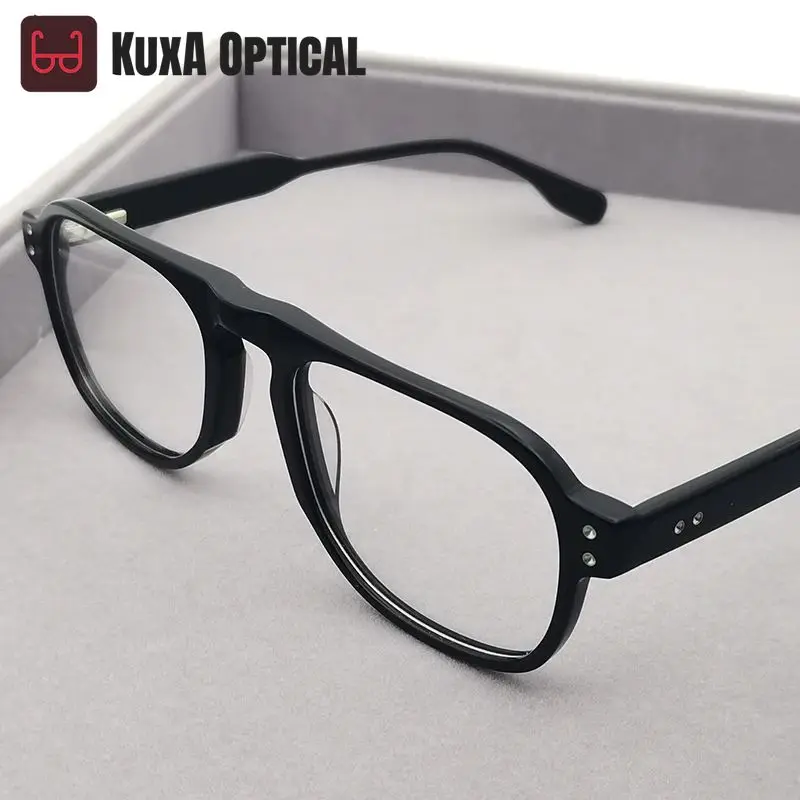 

Acetate Black Glasse Optical Eyewear Men Progressive Prescription With Recipe Lenses UV Myopia Hyperopia Anti Blue Light Ocular