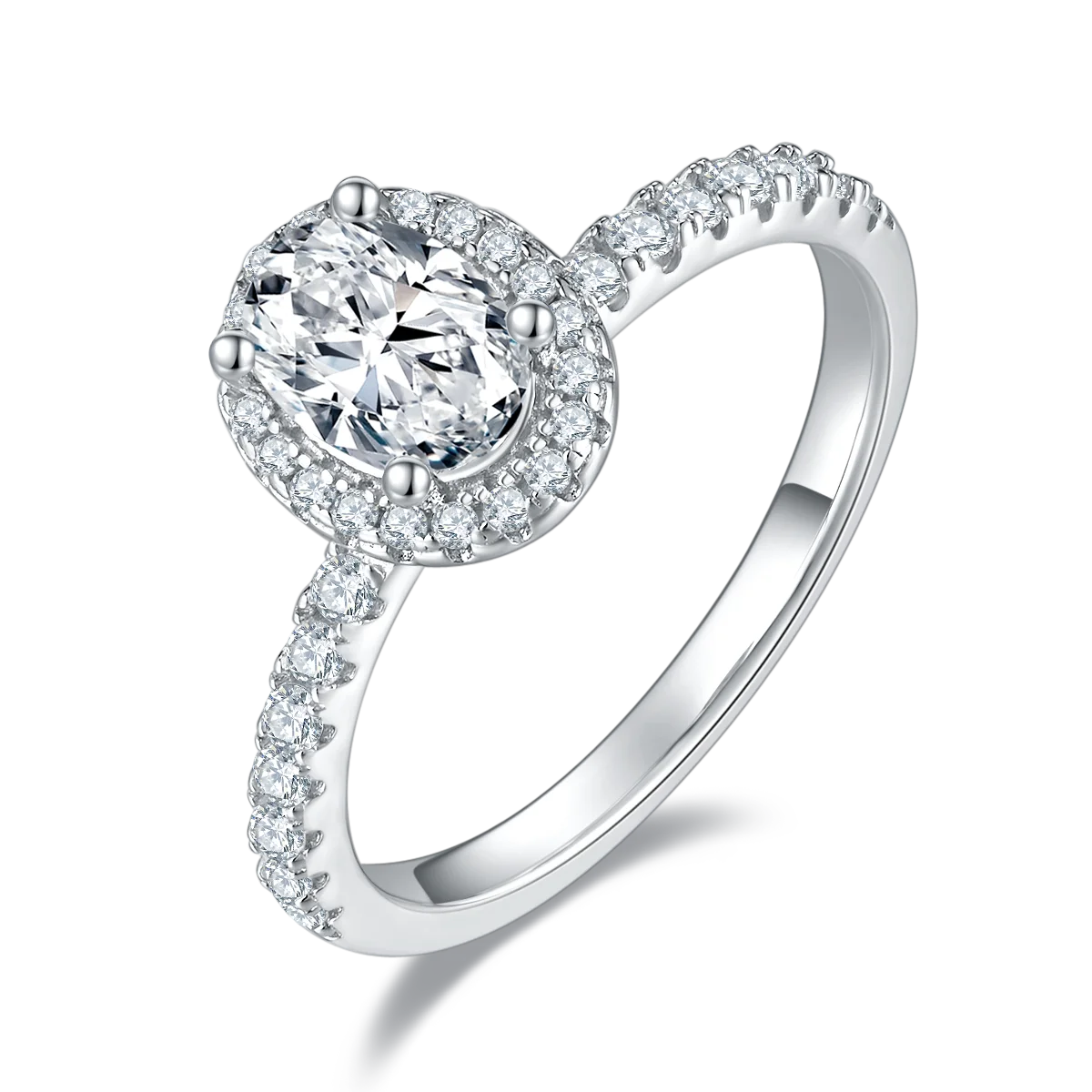 

Classic Oval-Shaped Ring for Women, 925 Sterling Silver, 1 Carat D-Color Moissanite Engagement Ring A Gift for Your Loved One