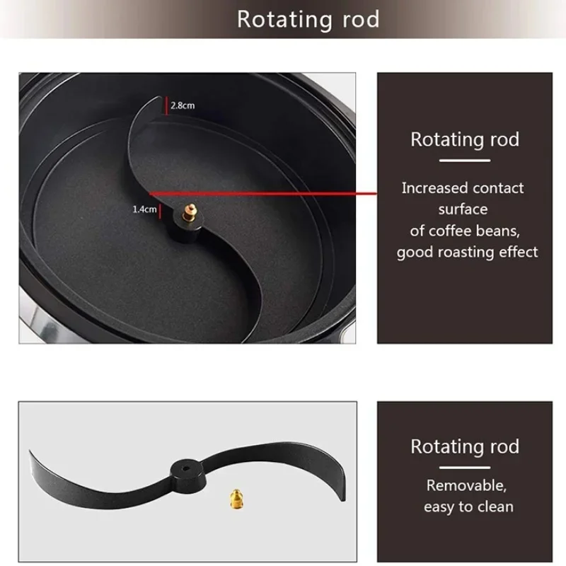 1800 واط المنزلية الصغيرة متعددة الوظائف محمصة قهوة محمصة الفول الكهربائية الحبوب الصحة الجافة الفاكهة المحمصة محمصة الفول