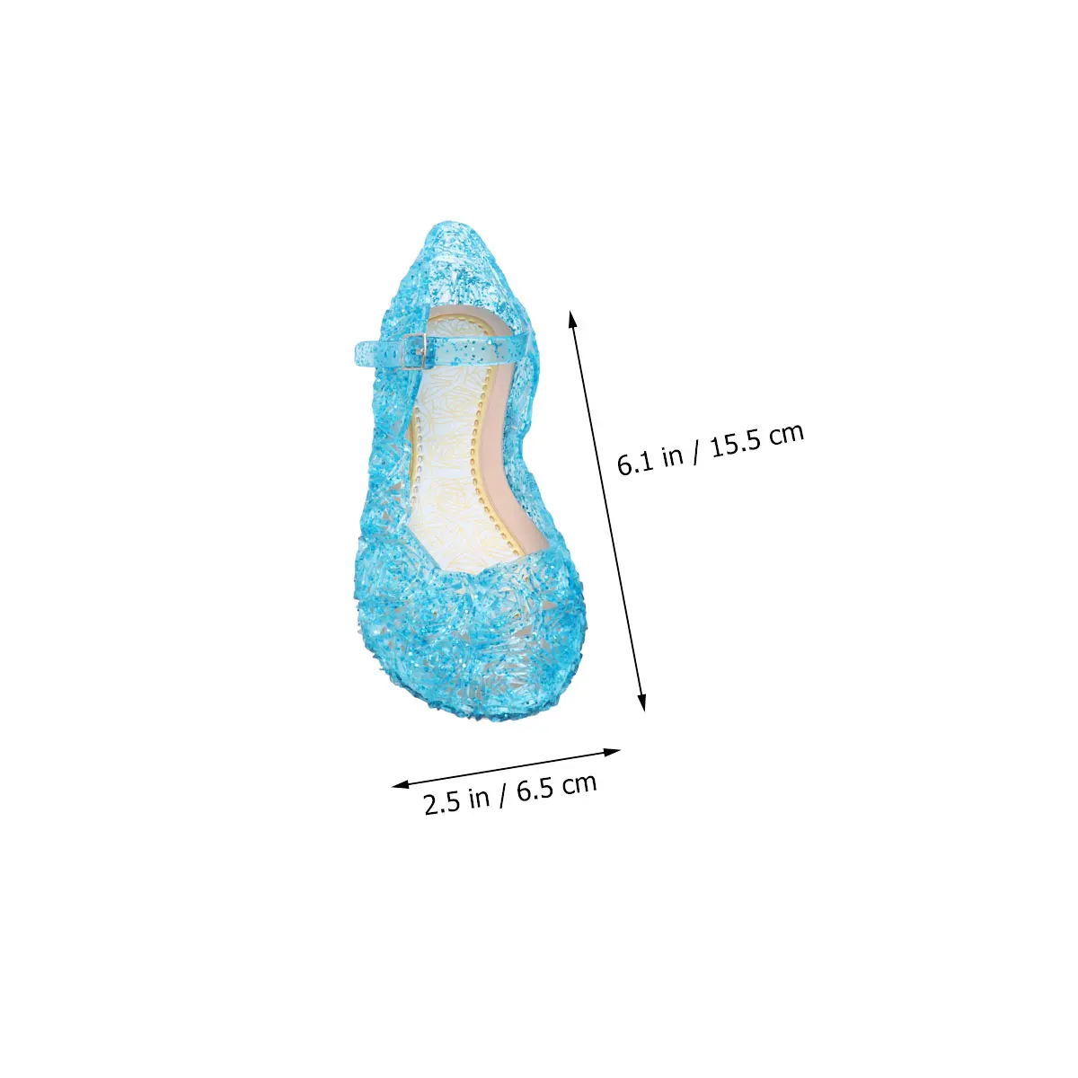 

1 Pair Girls Sandals Jelly Colorful Comfortable Party Festival Matching Gift For Children Size 25 Sky-Blue Pvc Material