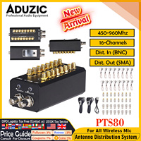 Aduzic PTS80 Antenna Combiner RF Distribuidor De Antenas UHF Antena RF Signal Splitter UHF Microphone Antenna SMA/BNC Cables