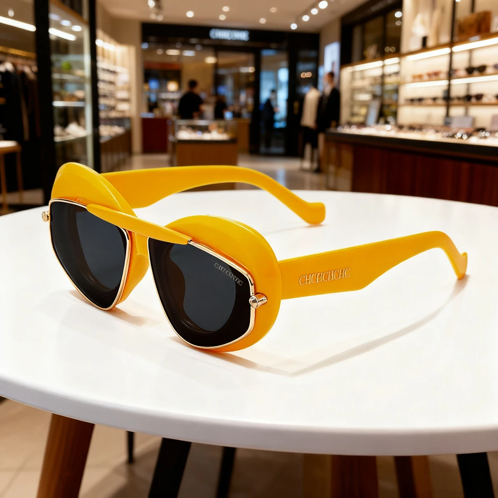 

Vintage Fashion Oversized Sunglasses High End Punk Style Unisex Trendy Shopping Versatile Best Seller