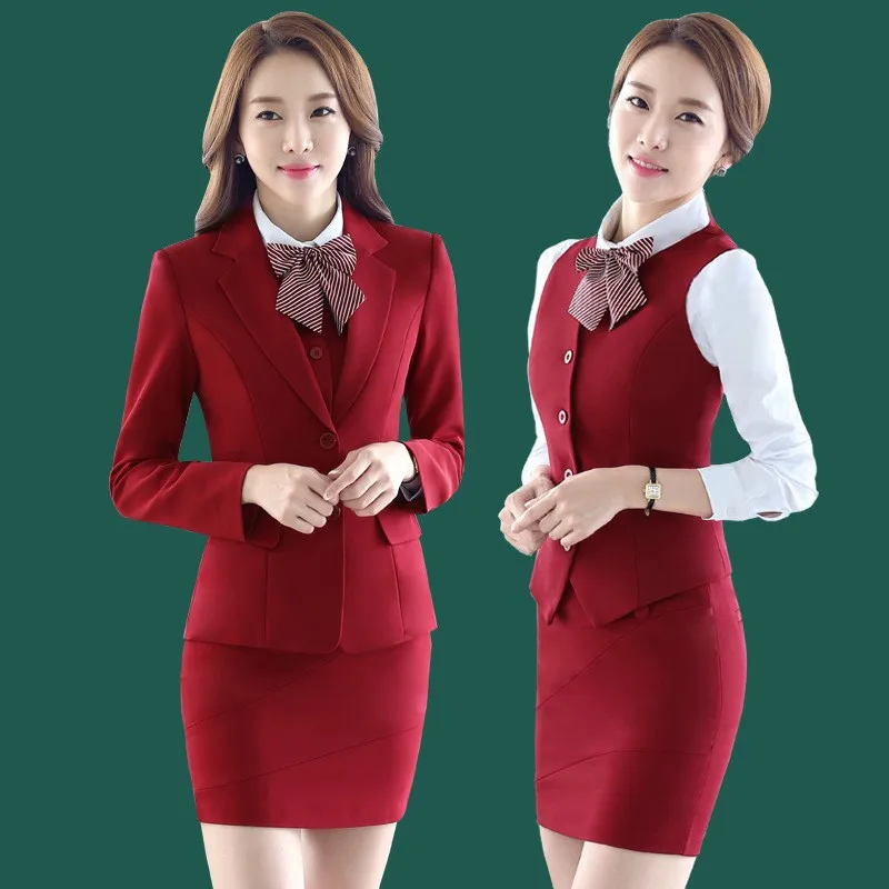 2023 Spring Autumn Winter Formal Ladies Red  Blazer Women Business Suits with Sets Work Wear Office Uniform 5XL Size Pants Jacke