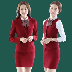 2023 Spring Autumn Winter Formal Ladies Red  Blazer Women Business Suits with Sets Work Wear Office Uniform 5XL Size Pants Jacke