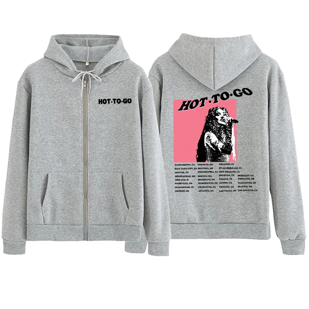 HOT TO GO Chappell Roan Zipper Hoodie HOT TO GO Music Hoodie Harajuku Pullover Tops Fan Gift Zipper Hoodie