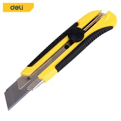 Deli Utility Knife Metal Blade Width 25mm Pocket Box Cutter for Office Home Stationery Supplies Wallpaper Cutting Craft Knifes