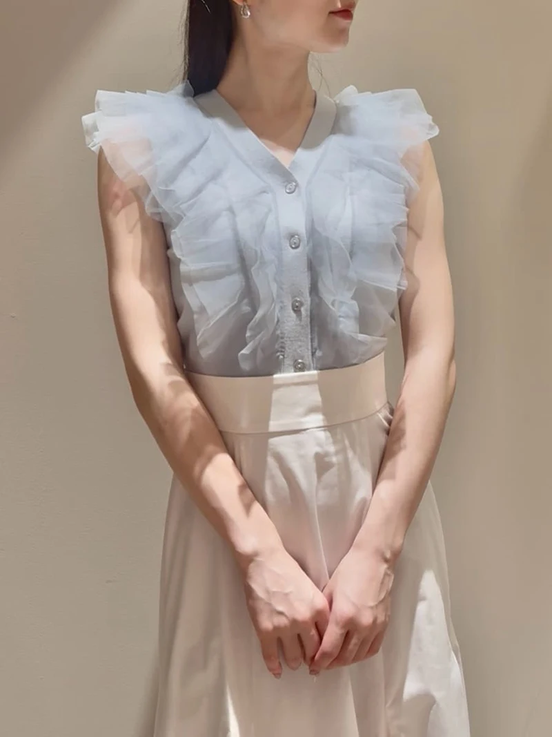 

Нежный вязаный топ с V-образным вырезом и кружевной отделкой, осенне-зимняя новинка, повседневный приталенный кардиган из полиэфирного волокна