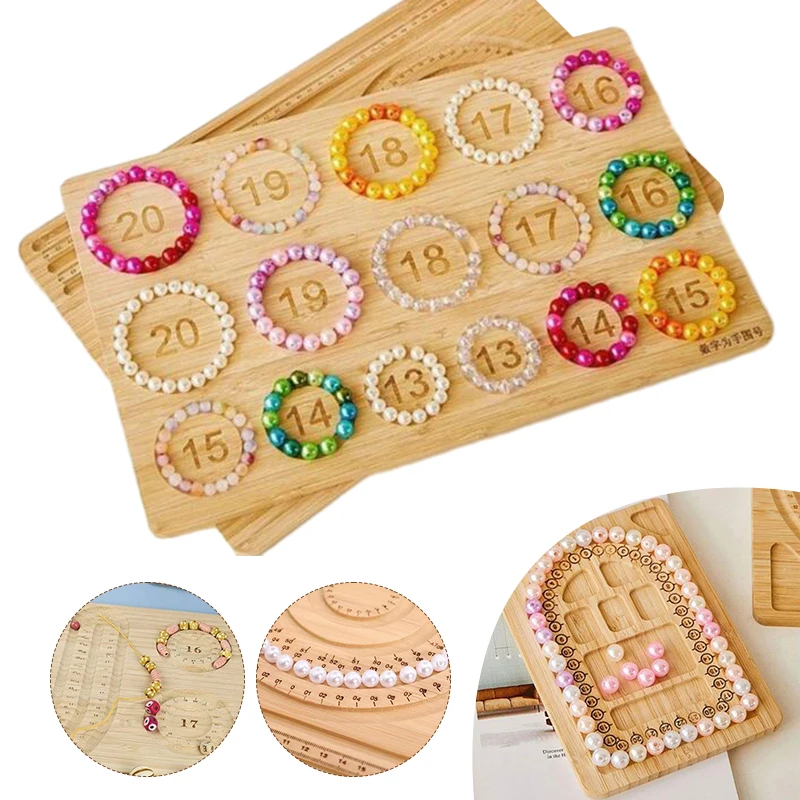 

Wooden Bracelet Necklace Design Plate Wooden Handmade DIY U Shaped Design Beading Board Tray DIY Craft Tool For Girl