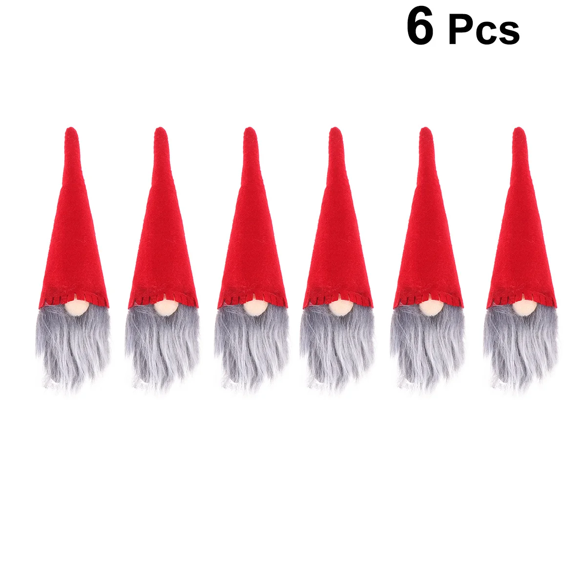 

6Pcs Unique Red Christmas Hat Wine Bottle Cover Nonwoven Table Decor for Home Bar Xmas Tree Window Display Holiday Ornament