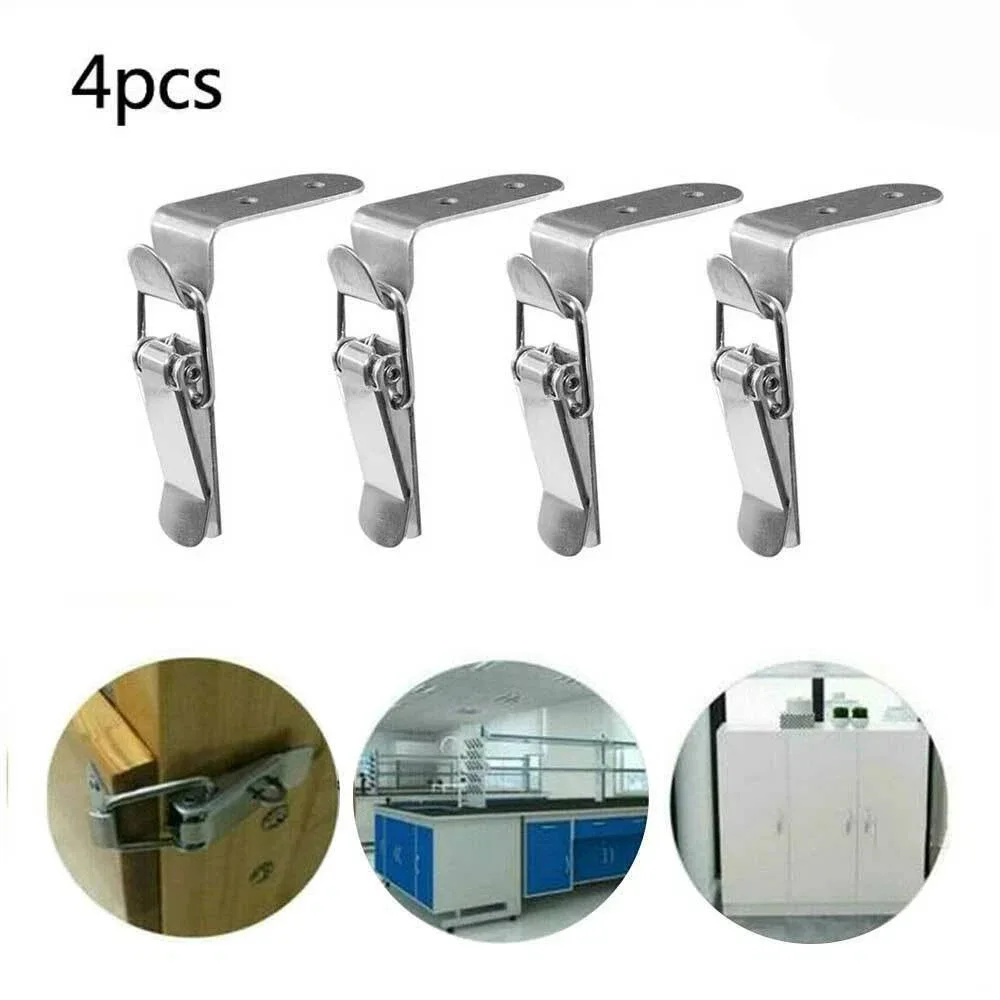 4pcs Right-angle Curved Hook Box Lock Buckles Industrial Equipment 90-degree Curved Buckle Locks Flat Mouth Spring Buckles