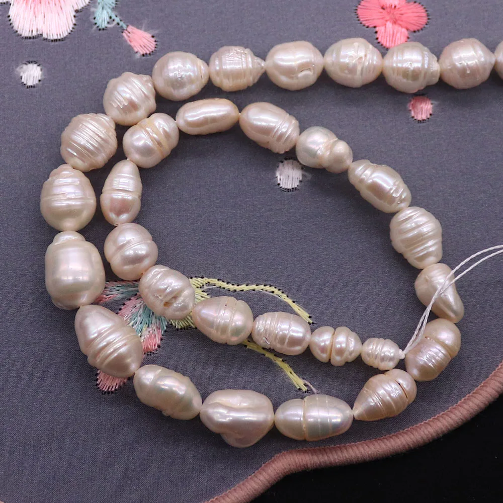 Elegant Luxury Natural Freshwater White Baroque Threaded Loose Beads Straight Hole DIY Necklace Bracelet Jewelry Making Supplies