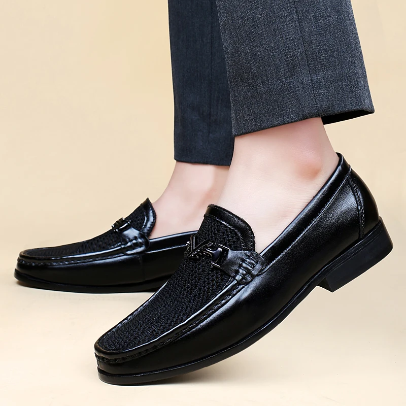 Classic Leather Fashion High Quality Cowhide Casual Shoes Handmade Loafers Men Footwear Low Heeled British Style Oxford Shoes