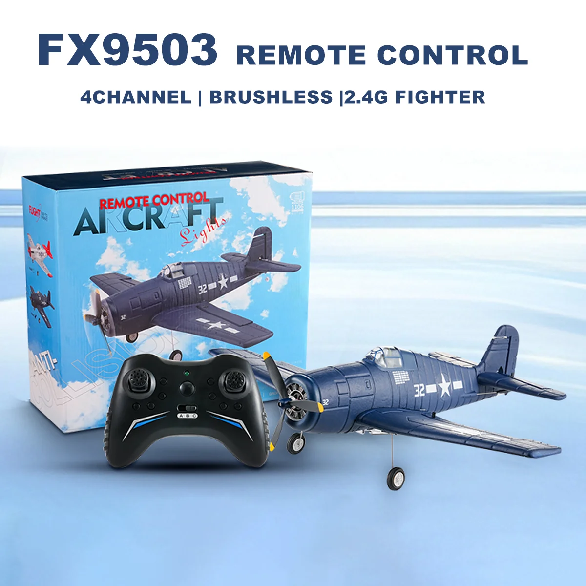 FX9503 RC Airplane 2.4G Remote Control F6F Hellcat Fighter Jet Brushless EPP Foam Fixed Wingspan Aircraft Model Toys for Adults