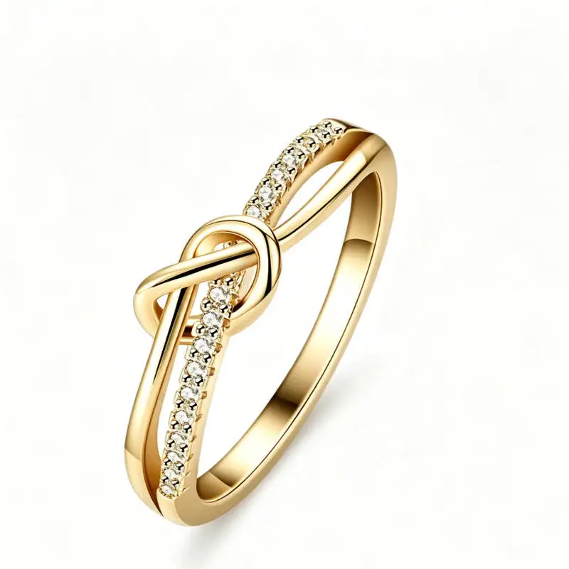 925er Sterlingsilber Infinity-Knoten Stapelring D VVS1 Moissanit Mehrfarbiger Liebesversprechen-Ring Feiner Schmuck für Damen – Detail 3
