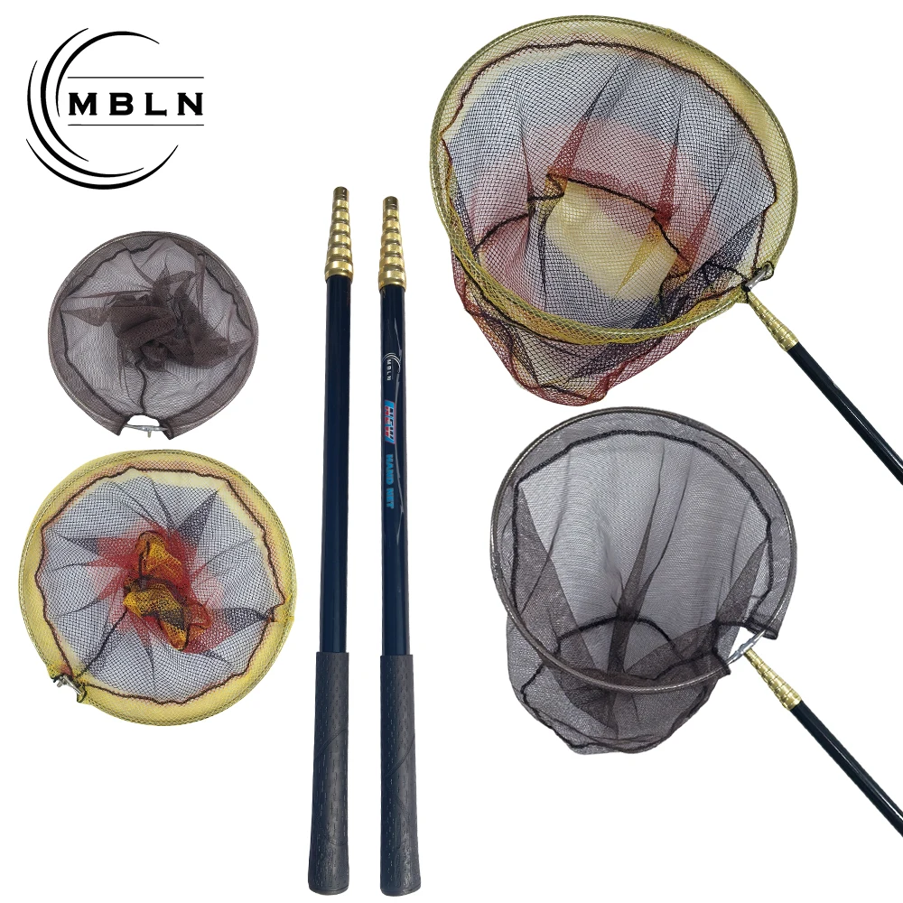 

Рыболовный подсачек MBLN телескопический из углеродного волокна, легкий портативный инструмент для ловли рыбы