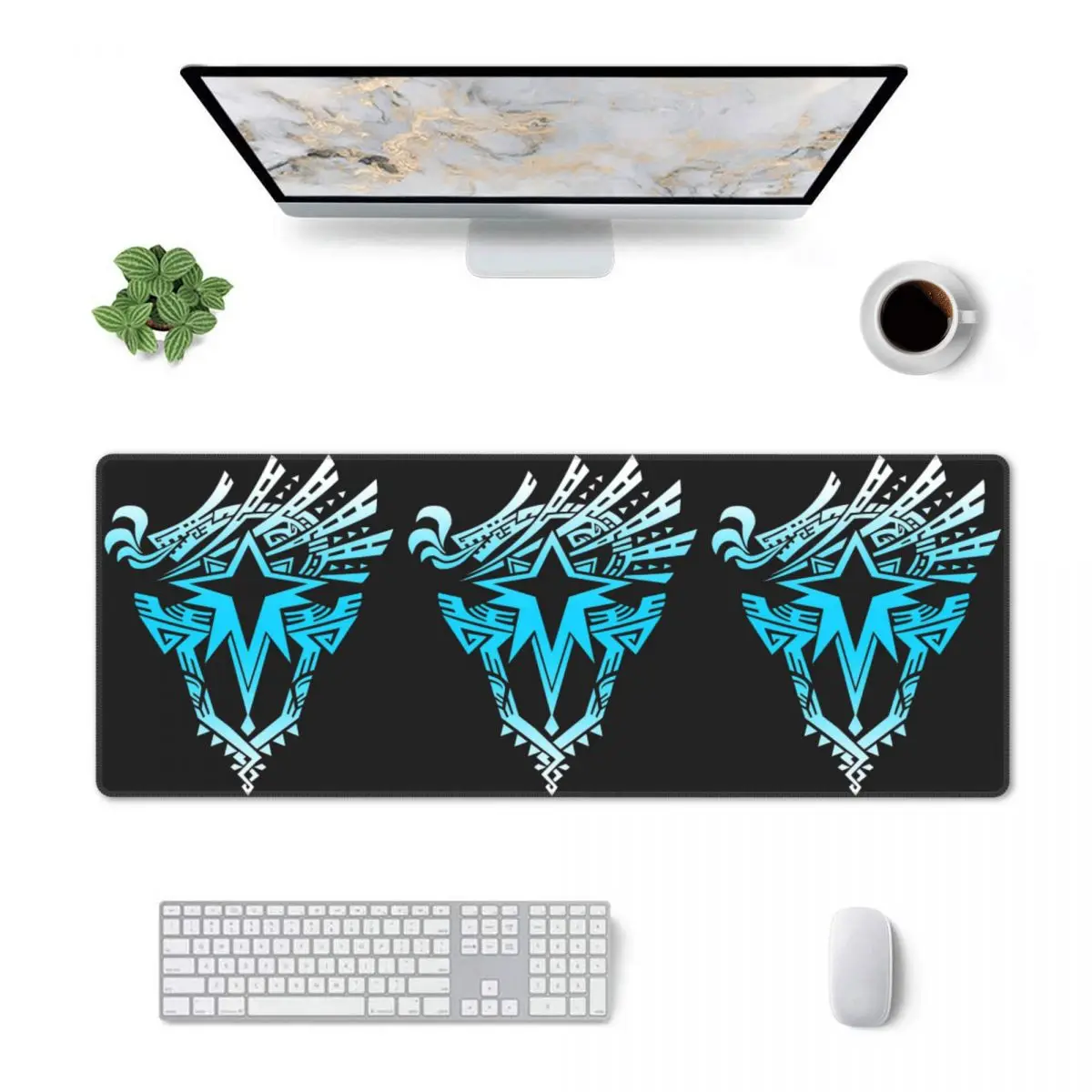 Large Mouse Pad Monster Hunter World Iceborne Logo Gamer PC Laptop Mats Keyboard Carpet Computer Gaming Office Desk Mat