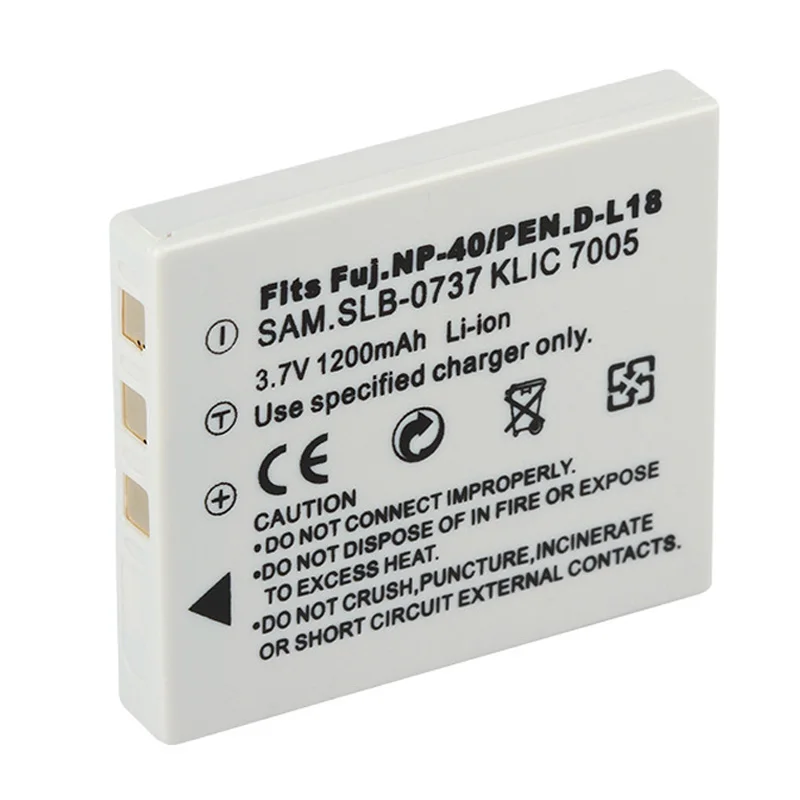 Camera Battery NP40 for Fujifilm NP-40 NP-40N F455 Samsung SLB-0737 Kodak Klic-7005 Pentax D-Li8 D-Li85 BenQ DLI-102 RICOH D-LI8